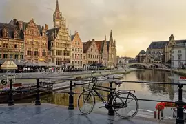 Photo : Belgique Bruxelles & Gand -  Byciclette-et--pont-sur-la-lys