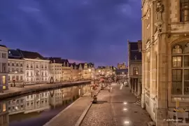 Photo : Belgique Bruxelles & Gand -  Gand-Graslei-nocturne