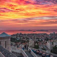 Photo : Marseille Cassis et les-Calanques -  Coucher soleil au Frioul