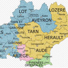 Photo : Région Langedoc Roussillon Midi-Pyrénées -  Carte de la région Langedoc Roussillon Midi Pyrénées