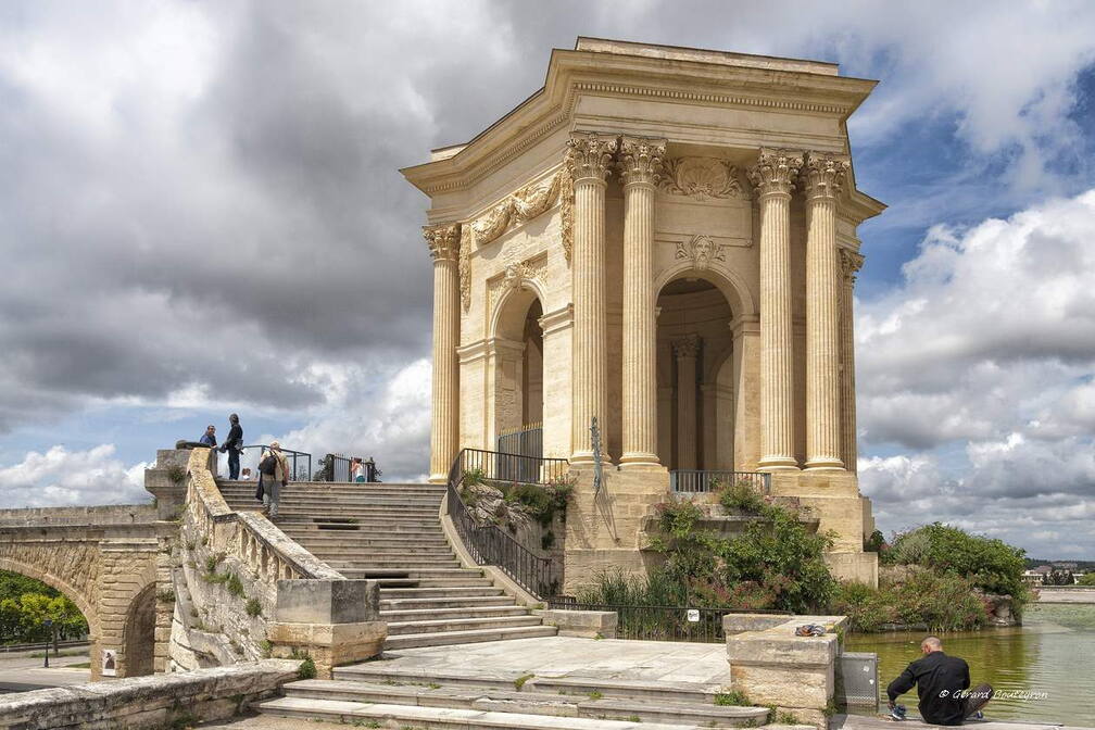 Photo : Région Langedoc Roussillon Midi-Pyrénées -  Chateau d'eau et Bassin principal du Peyrou