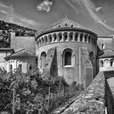 Photo : Paysages en Noir & Blanc -  Abbaye de Gellone a Saint-Guilhem-le-Desert