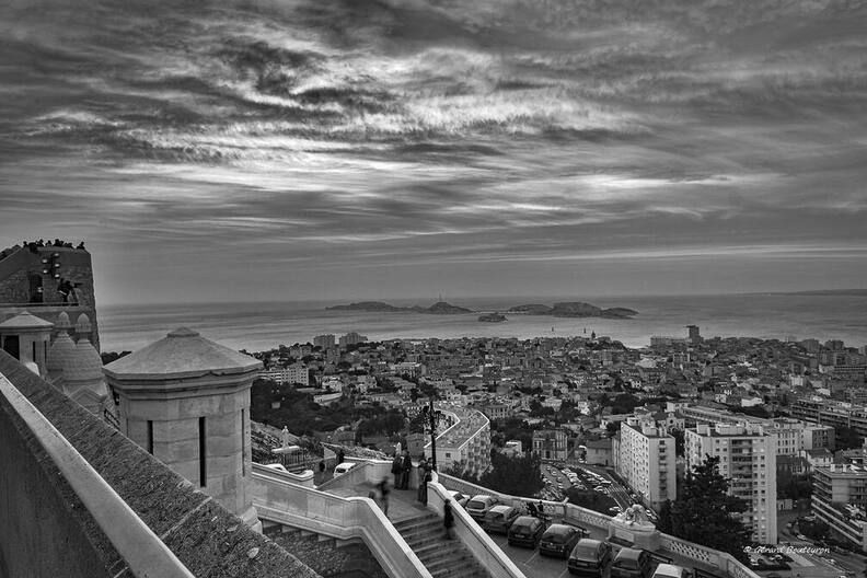 Photo : Paysages en Noir & Blanc -  Les 4 Îles du Frioul, le soir.