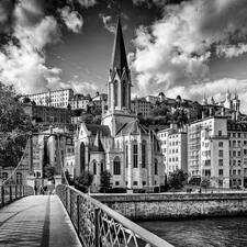 Photo : Paysages en Noir & Blanc -  Lyon la passerelle Paul-Couturier