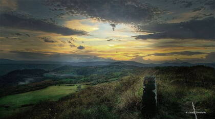 Photo : Paysages en couleur -  Coucher de soleil sur Gergovie